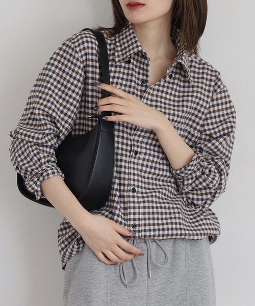 Ree&Mee(リーアンドミー)の「Ree&Mee チェック ネルシャツ 起毛 長袖 シャツ(シャツ/ブラウス・メンズ・グリーン/レッド/ベージュ/ネイビー・LL/L/M)」の16枚目の写真