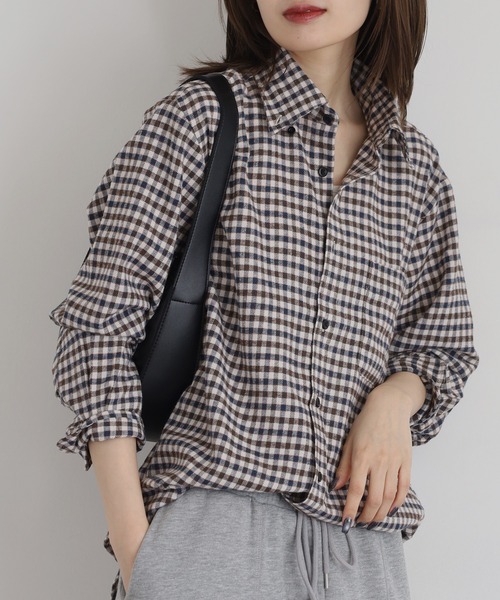 Ree&Mee(リーアンドミー)の「Ree&Mee チェック ネルシャツ 起毛 長袖 シャツ(シャツ/ブラウス・メンズ・グリーン/レッド/ベージュ/ネイビー・LL/L/M)」の18枚目の写真