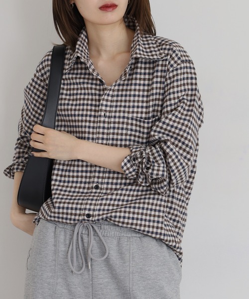 Ree&Mee(リーアンドミー)の「Ree&Mee チェック ネルシャツ 起毛 長袖 シャツ(シャツ/ブラウス・メンズ・グリーン/レッド/ベージュ/ネイビー・LL/L/M)」の19枚目の写真