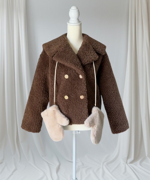 LADYM(ラディム)の「【LADYM】Teddy Boa Sailor Coat(その他アウター・レディース・アイボリー/ブラウン系その他・FREE)」の2枚目の写真