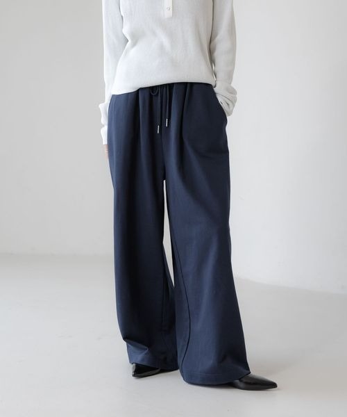 LOWRYS FARM（ローリーズファーム）の「Ｗウエストスウェットワイドパンツ　640899（スウェットパンツ・レディース・グレー/ライトグレー/ネイビー・FREE）」の3枚目の写真