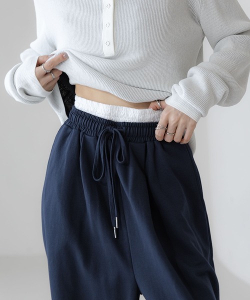 LOWRYS FARM（ローリーズファーム）の「Ｗウエストスウェットワイドパンツ　640899（スウェットパンツ・レディース・グレー/ライトグレー/ネイビー・FREE）」の21枚目の写真