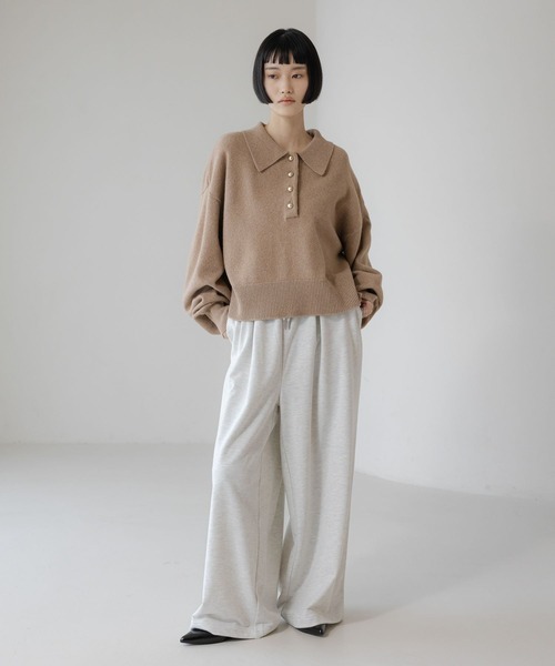 LOWRYS FARM（ローリーズファーム）の「Ｗウエストスウェットワイドパンツ　640899（スウェットパンツ・レディース・グレー/ライトグレー/ネイビー・FREE）」の4枚目の写真