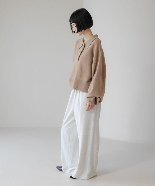 LOWRYS FARM（ローリーズファーム）の「Ｗウエストスウェットワイドパンツ　640899（スウェットパンツ・レディース・グレー/ライトグレー/ネイビー・FREE）」の6枚目の写真