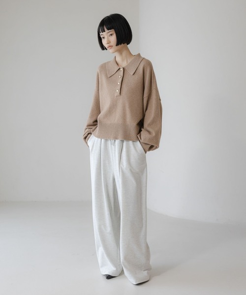 LOWRYS FARM（ローリーズファーム）の「Ｗウエストスウェットワイドパンツ　640899（スウェットパンツ・レディース・グレー/ライトグレー/ネイビー・FREE）」の7枚目の写真