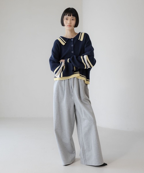 LOWRYS FARM（ローリーズファーム）の「Ｗウエストスウェットワイドパンツ　640899（スウェットパンツ・レディース・グレー/ライトグレー/ネイビー・FREE）」の11枚目の写真