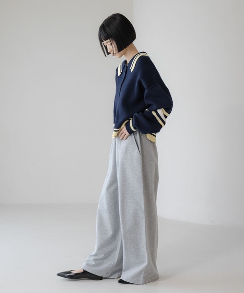 LOWRYS FARM（ローリーズファーム）の「Ｗウエストスウェットワイドパンツ　640899（スウェットパンツ・レディース・グレー/ライトグレー/ネイビー・FREE）」の12枚目の写真