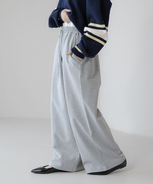 LOWRYS FARM（ローリーズファーム）の「Ｗウエストスウェットワイドパンツ　640899（スウェットパンツ・レディース・グレー/ライトグレー/ネイビー・FREE）」の14枚目の写真