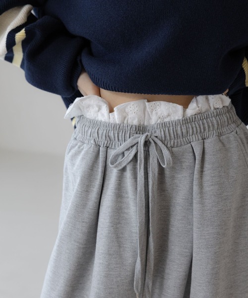 LOWRYS FARM（ローリーズファーム）の「Ｗウエストスウェットワイドパンツ　640899（スウェットパンツ・レディース・グレー/ライトグレー/ネイビー・FREE）」の15枚目の写真