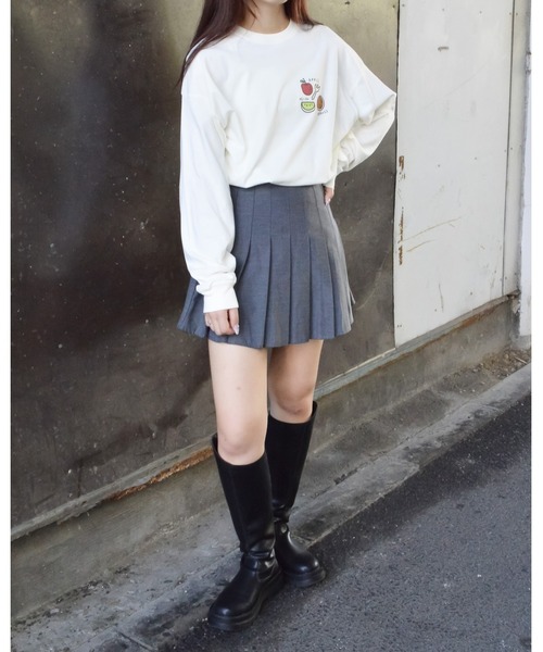 spiritoso(スピリトーゾ)の「フルーツプリントTシャツ(Tシャツ/カットソー・レディース・サーモンピンク/オフホワイト・FREE)」の8枚目の写真
