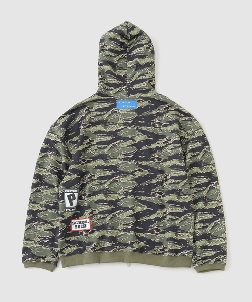 JOINT WORKS(ジョイントワークス)の「PLAYHOUR /プレイアワー Tiger Camo Zip Hoodie(パーカー・メンズ・カーキ・2/1)」の3枚目の写真