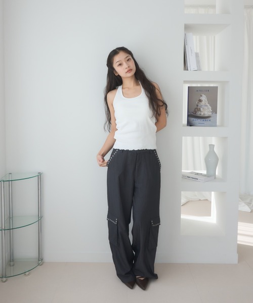 Smyeon（スミョン）の「Ribbon halter-neck top/リボンホルターネック