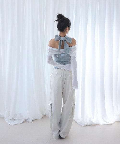 Smyeon（スミョン）の「Ribbon halter-neck top/リボンホルターネック