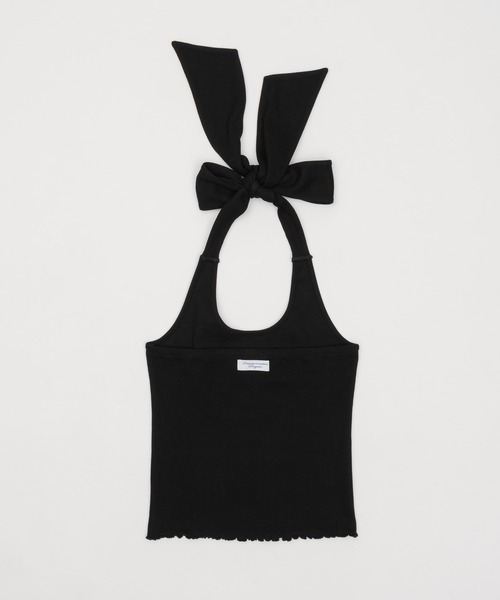 Ribbon halter-neck top/リボンホルターネックカットソー（Tシャツ