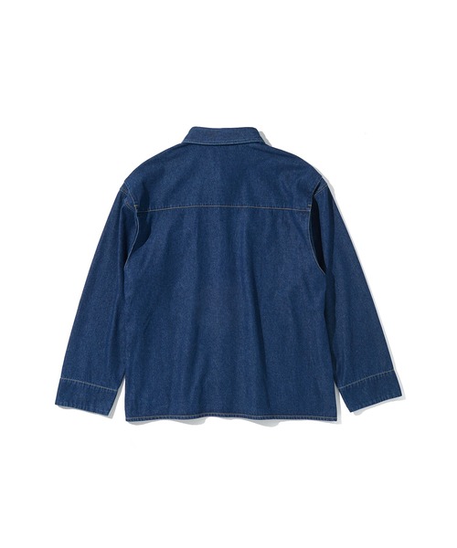 FIRST DOWN（ファーストダウン）の「デニム シャツ ブルゾン（ブルゾン・メンズ・インディゴブルー/ブラック・L/M/XL）」の6枚目の写真