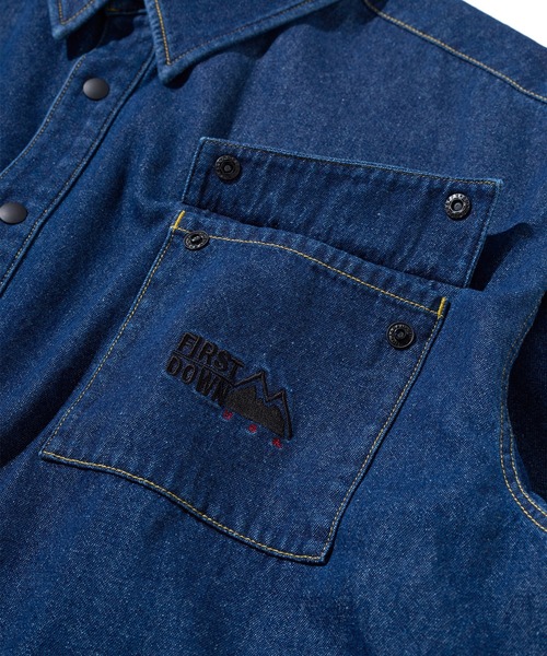 FIRST DOWN（ファーストダウン）の「デニム シャツ ブルゾン（ブルゾン・メンズ・インディゴブルー/ブラック・L/M/XL）」の8枚目の写真