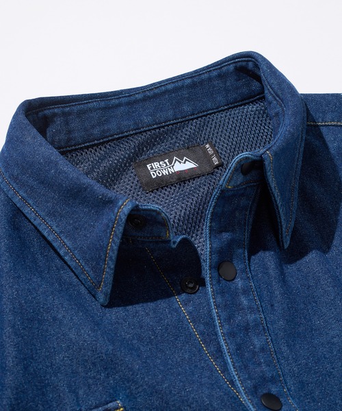 FIRST DOWN（ファーストダウン）の「デニム シャツ ブルゾン（ブルゾン・メンズ・インディゴブルー/ブラック・L/M/XL）」の7枚目の写真
