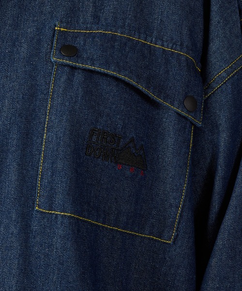 FIRST DOWN(ファーストダウン)の「デニム シャツ ブルゾン(ブルゾン・メンズ・インディゴブルー/ブラック・L/M/XL)」の19枚目の写真