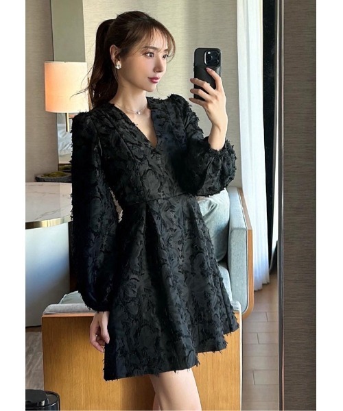 LUDICRUM(ルーディクルム)の「Botanical jacquard dress(ワンピース・レディース・ブラック/ホワイト・S/M)」の1枚目の写真