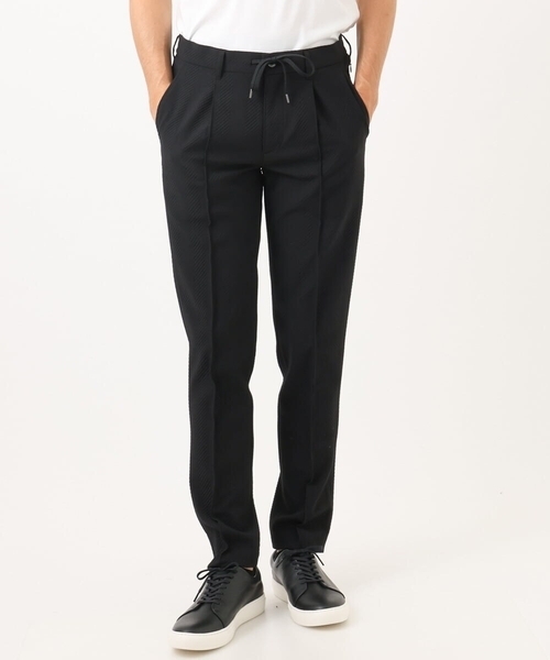 MICHEL KLEIN HOMME (ミッシェルクランオム)の「【セットアップ】ビックへリンボンスラックスパンツ(スラックス・メンズ・ブラック・MEDIUM/LARGE/X-LARGE)」の2枚目の写真