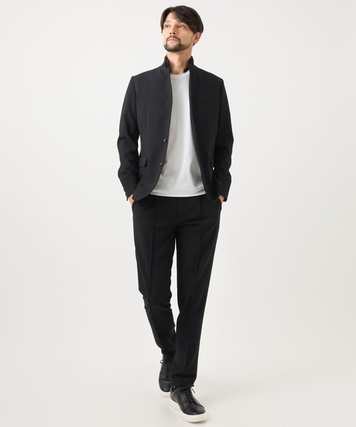 MICHEL KLEIN HOMME (ミッシェルクランオム)の「【セットアップ】ビックへリンボンスラックスパンツ(スラックス・メンズ・ブラック・MEDIUM/LARGE/X-LARGE)」の3枚目の写真