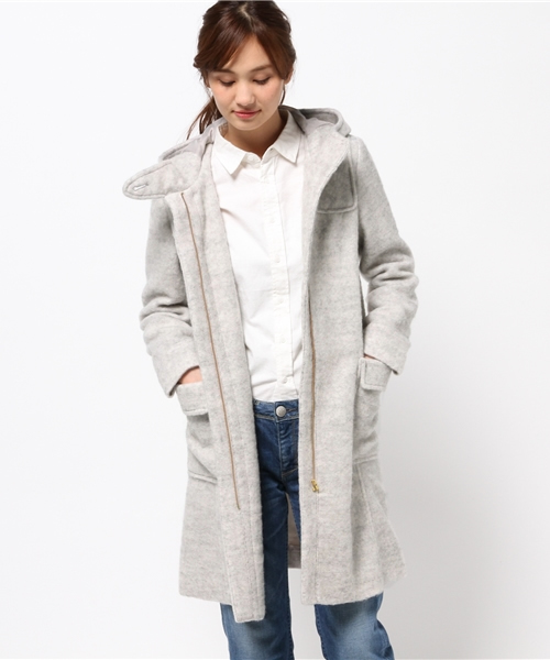 ikka（イッカ）の「Sdv シャギーダッフルコート（ダッフルコート・レディース・スカイブルー/ネイビー/ライトグレー・LARGE/MEDIUM）」の2枚目の写真