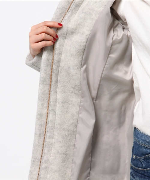 ikka（イッカ）の「Sdv シャギーダッフルコート（ダッフルコート・レディース・スカイブルー/ネイビー/ライトグレー・LARGE/MEDIUM）」の8枚目の写真