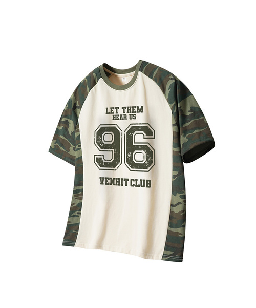 VENHIT(ベンヒット)の「96カモレグラン半袖Tシャツ(Tシャツ/カットソー・レディース・ホワイト/ブラック/アイボリー・SMALL/MEDIUM/LARGE/X-LARGE)」の1枚目の写真