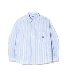 Paneled Stripe Shirts - White