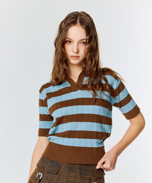 LARTIGENT(ラーティゼン)の「L15 RUGBY KNIT(BROWN)(ニット/セーター・レディース・その他・FREE)」の1枚目の写真