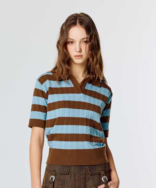 LARTIGENT(ラーティゼン)の「L15 RUGBY KNIT(BROWN)(ニット/セーター・レディース・その他・FREE)」の4枚目の写真