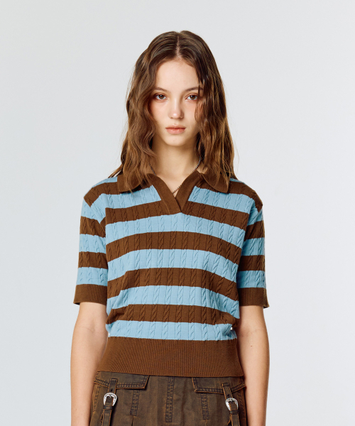 LARTIGENT(ラーティゼン)の「L15 RUGBY KNIT(BROWN)(ニット/セーター・レディース・その他・FREE)」の5枚目の写真