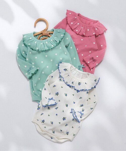 apres les cours(アプレレクール)の「【WEB限定】 メロウリブボディスーツ(ロンパース・キッズ・ピンク/ミント/その他3・80/70)」の4枚目の写真