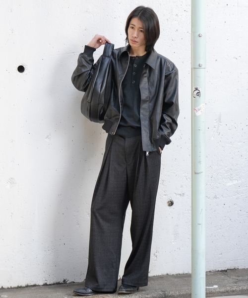 SINSS(シンス)の「High gauge henley neck knit / ハイゲージヘンリーネックニット(ニット/セーター・メンズ・ブラック/チャコール・X-SMALL/LARGE/MEDIUM/SMALL)」の7枚目の写真