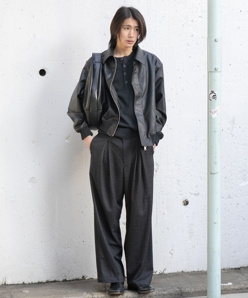 SINSS(シンス)の「High gauge henley neck knit / ハイゲージヘンリーネックニット(ニット/セーター・メンズ・ブラック/チャコール・X-SMALL/LARGE/MEDIUM/SMALL)」の9枚目の写真