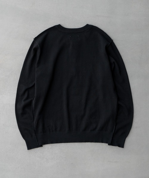 High gauge henley neck knit / ハイゲージヘンリーネックニット
