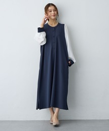 anyfee（エニフィー）の「【anyfee/大きいサイズ】微シアースリーブフレアワンピース《セレモニー/オケージョン》(2026SS)（ドレス）」