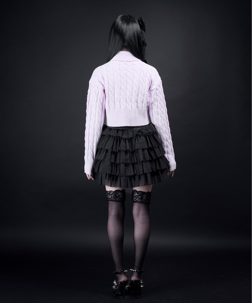 AVENCHUMU(アバンチュウム)の「Brass knuckle cable knit tops(ニット/セーター・レディース・ホワイト/ピンク/ブラック・FREE)」の11枚目の写真