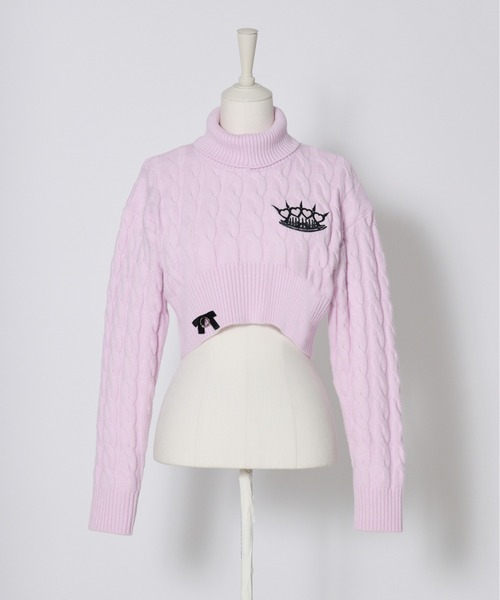 AVENCHUMU(アバンチュウム)の「Brass knuckle cable knit tops(ニット/セーター・レディース・ホワイト/ピンク/ブラック・FREE)」の21枚目の写真