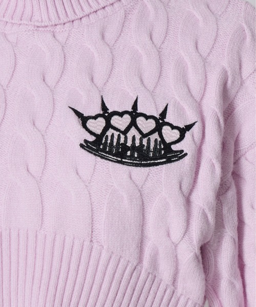 AVENCHUMU(アバンチュウム)の「Brass knuckle cable knit tops(ニット/セーター・レディース・ホワイト/ピンク/ブラック・FREE)」の22枚目の写真
