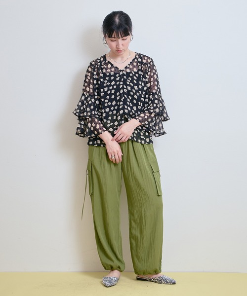 LHELBIE(レルビエ)の「【2WAY】ドロストヘムカーゴパンツ(カーゴパンツ・レディース・カーキ/ライトベージュ/ブラック・M)」の5枚目の写真