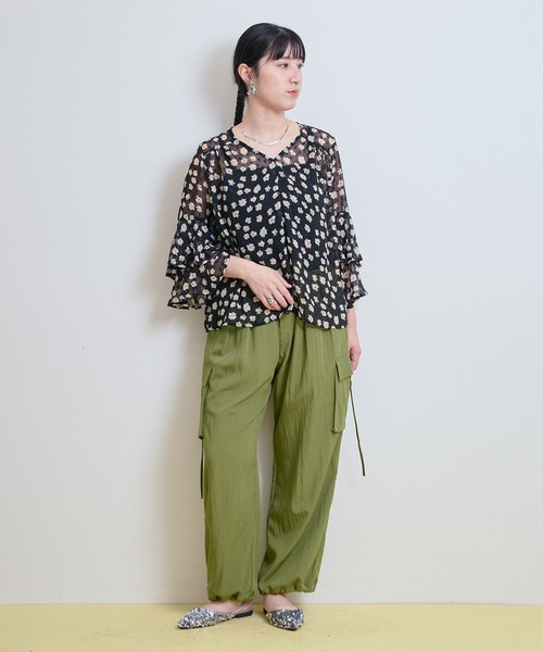 LHELBIE(レルビエ)の「【2WAY】ドロストヘムカーゴパンツ(カーゴパンツ・レディース・カーキ/ライトベージュ/ブラック・M)」の16枚目の写真