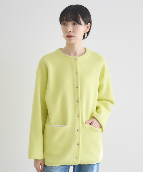 Paradise Picnic（パラダイスピクニック）の「ダブルフェイスニットカーディガン（カーディガン/ボレロ・レディース・チャコールグレー/アイボリー/イエロー・FREE）」の21枚目の写真