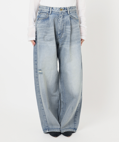 Spick & Span（スピックアンドスパン）の「《WEB限定サイズ有り / 追加》5 1/2 TUCKBARREL DENIM（デニムパンツ・レディース・ブルー系その他/サックスブルー・28/27/26）」の14枚目の写真