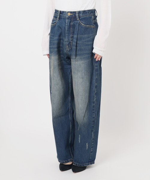Spick & Span（スピックアンドスパン）の「《WEB限定サイズ有り / 追加》5 1/2 TUCKBARREL DENIM（デニムパンツ・レディース・ブルー系その他/サックスブルー・28/27/26）」の12枚目の写真