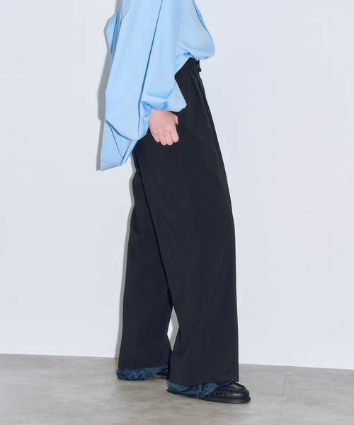 CITYSHOP（シティーショップ）の「LAYERED LIKE SLACKS：パンツ（スラックス・レディース・ブラック/グレー・38/36）」の2枚目の写真