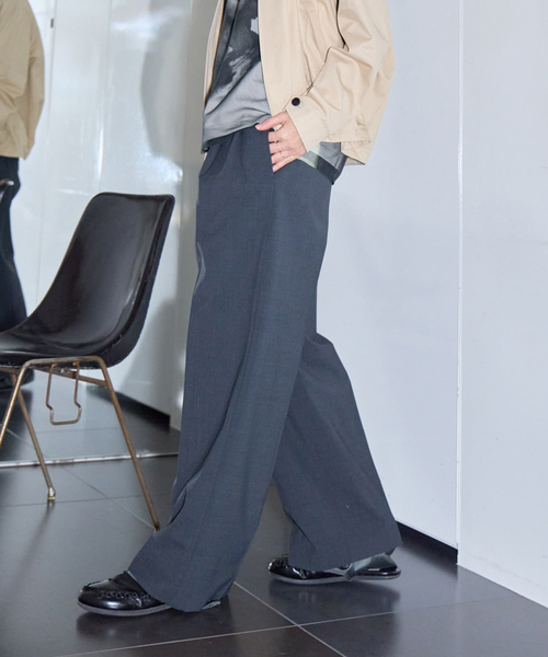 CITYSHOP（シティーショップ）の「LAYERED LIKE SLACKS：パンツ（スラックス・レディース・ブラック/グレー・38/36）」の3枚目の写真