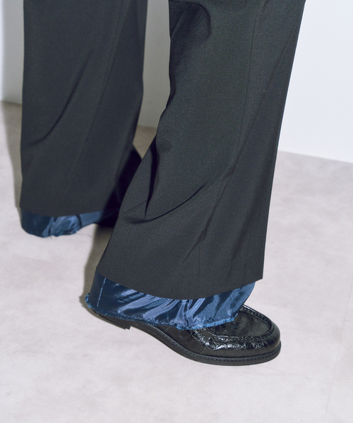 CITYSHOP（シティーショップ）の「LAYERED LIKE SLACKS：パンツ（スラックス・レディース・ブラック/グレー・38/36）」の6枚目の写真