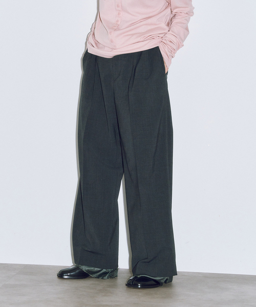 CITYSHOP（シティーショップ）の「LAYERED LIKE SLACKS：パンツ（スラックス・レディース・ブラック/グレー・38/36）」の7枚目の写真