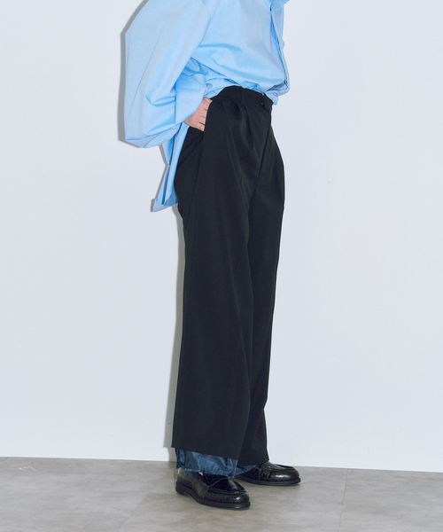 CITYSHOP（シティーショップ）の「LAYERED LIKE SLACKS：パンツ（スラックス・レディース・ブラック/グレー・38/36）」の8枚目の写真